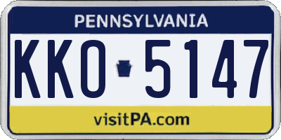 PA license plate KKO5147