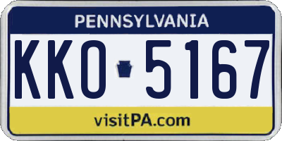 PA license plate KKO5167