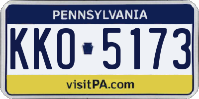 PA license plate KKO5173