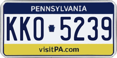 PA license plate KKO5239
