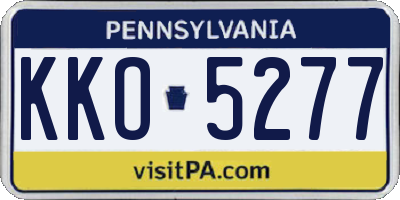 PA license plate KKO5277