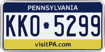 PA license plate KKO5299