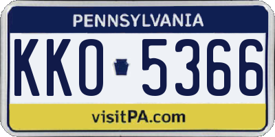 PA license plate KKO5366