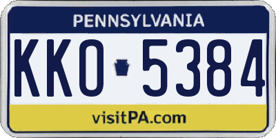 PA license plate KKO5384