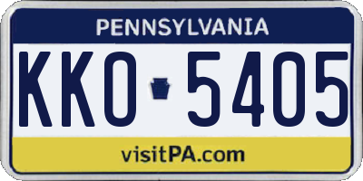 PA license plate KKO5405