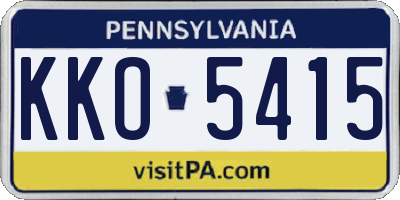PA license plate KKO5415