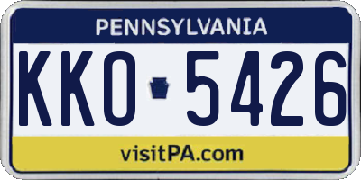 PA license plate KKO5426