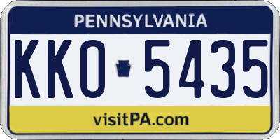 PA license plate KKO5435