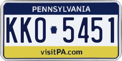 PA license plate KKO5451