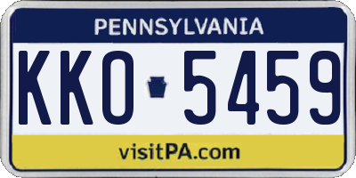 PA license plate KKO5459