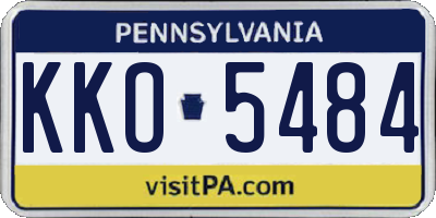 PA license plate KKO5484