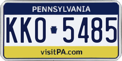 PA license plate KKO5485