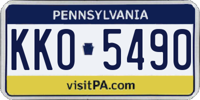 PA license plate KKO5490