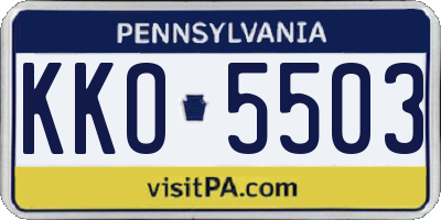 PA license plate KKO5503
