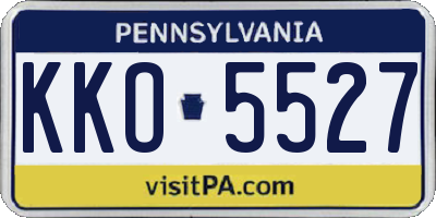 PA license plate KKO5527