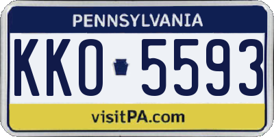 PA license plate KKO5593