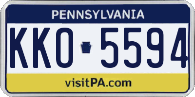 PA license plate KKO5594