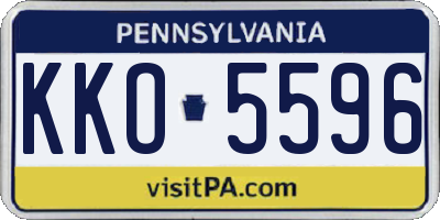 PA license plate KKO5596
