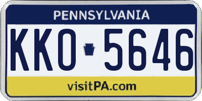 PA license plate KKO5646
