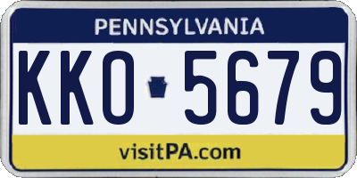 PA license plate KKO5679