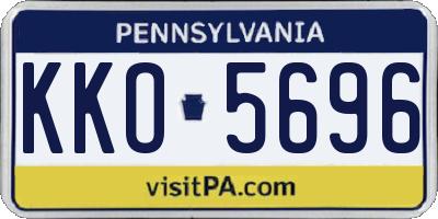 PA license plate KKO5696