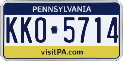 PA license plate KKO5714