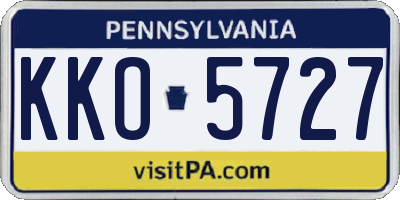 PA license plate KKO5727