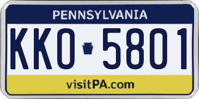 PA license plate KKO5801