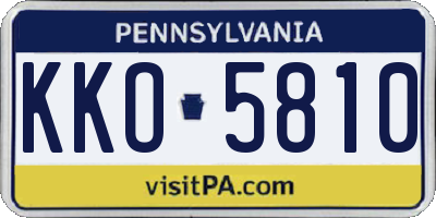 PA license plate KKO5810