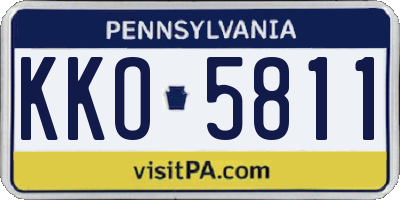 PA license plate KKO5811