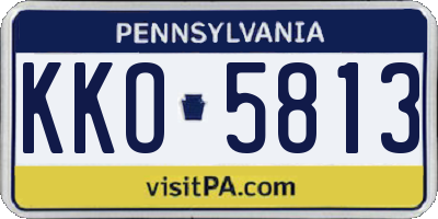 PA license plate KKO5813