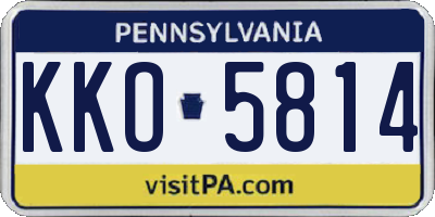 PA license plate KKO5814