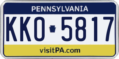 PA license plate KKO5817