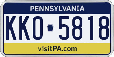 PA license plate KKO5818