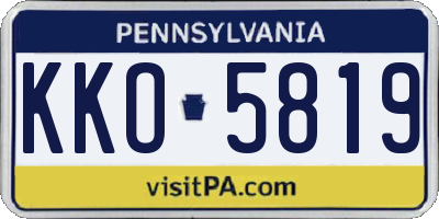 PA license plate KKO5819