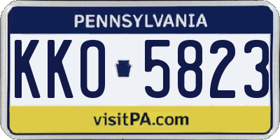 PA license plate KKO5823