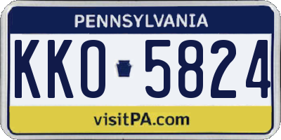 PA license plate KKO5824