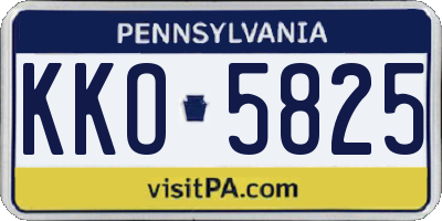 PA license plate KKO5825