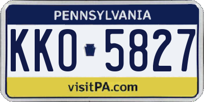 PA license plate KKO5827