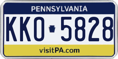 PA license plate KKO5828