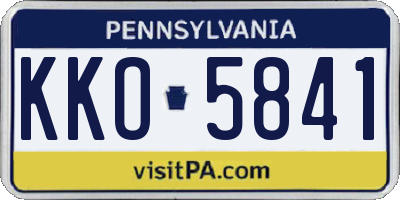 PA license plate KKO5841
