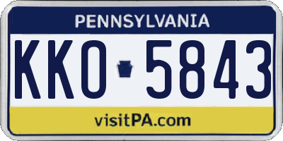 PA license plate KKO5843