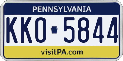 PA license plate KKO5844