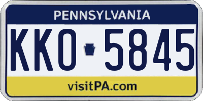 PA license plate KKO5845