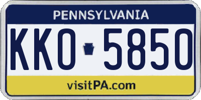 PA license plate KKO5850