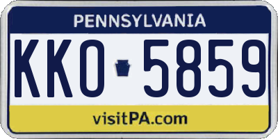PA license plate KKO5859