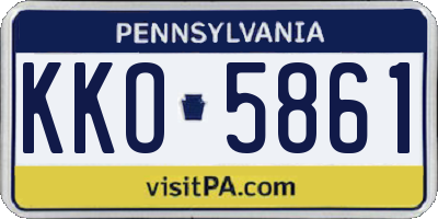 PA license plate KKO5861