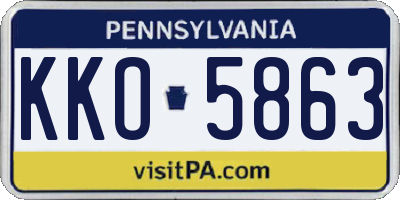 PA license plate KKO5863