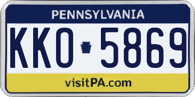 PA license plate KKO5869