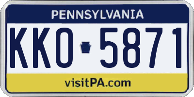 PA license plate KKO5871